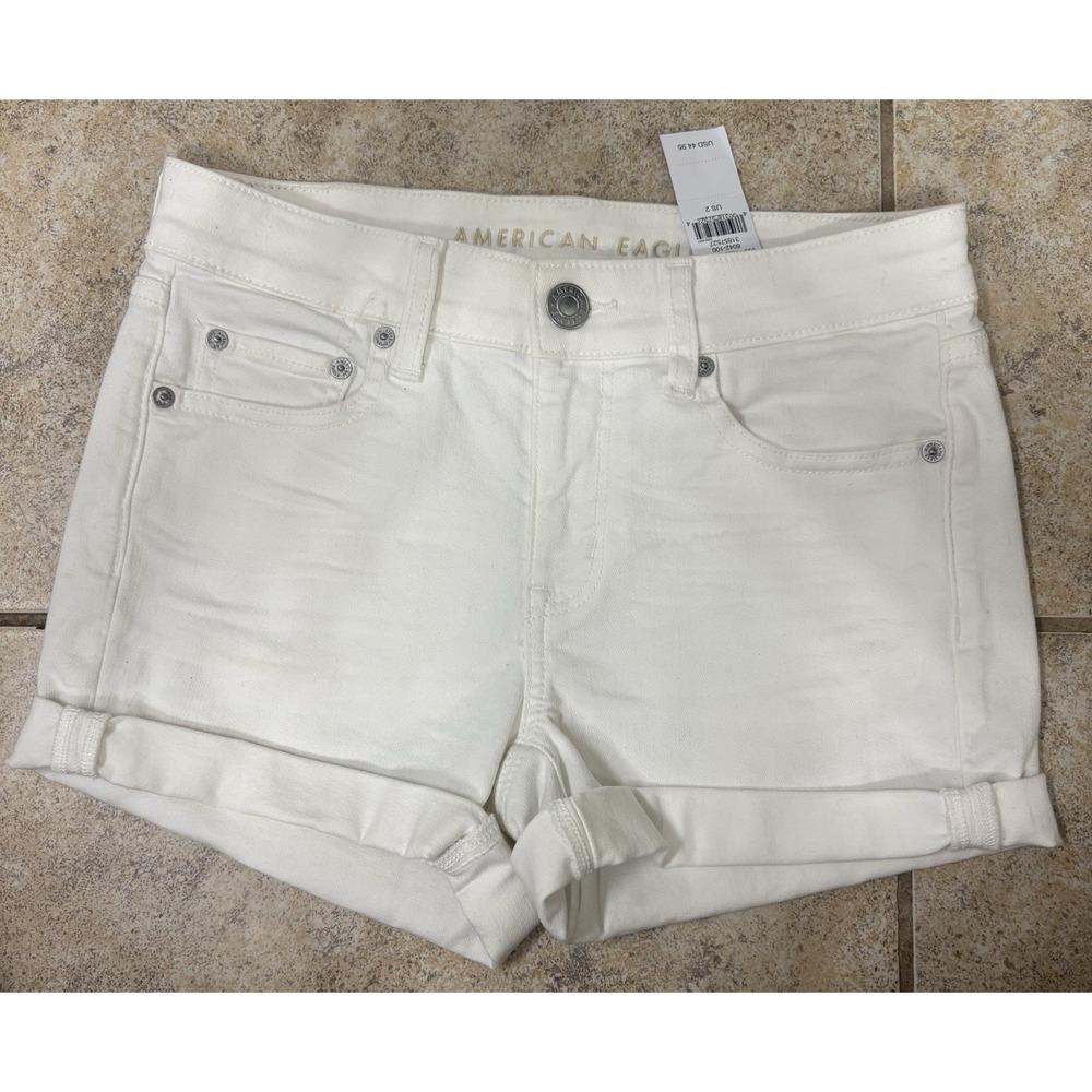 American Eagle Super Stretch Cuffed Denim Shorts - Size US 2